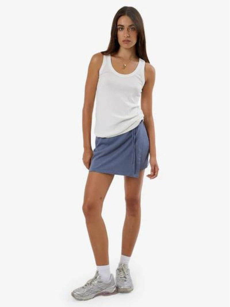 Hemp Wrap Mini Skirt - Folkstone Grey SKIRTS THRILLS 