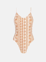 Seafarer Tie Back Minimal One Piece - Brown ONE PIECE RHYTHM 