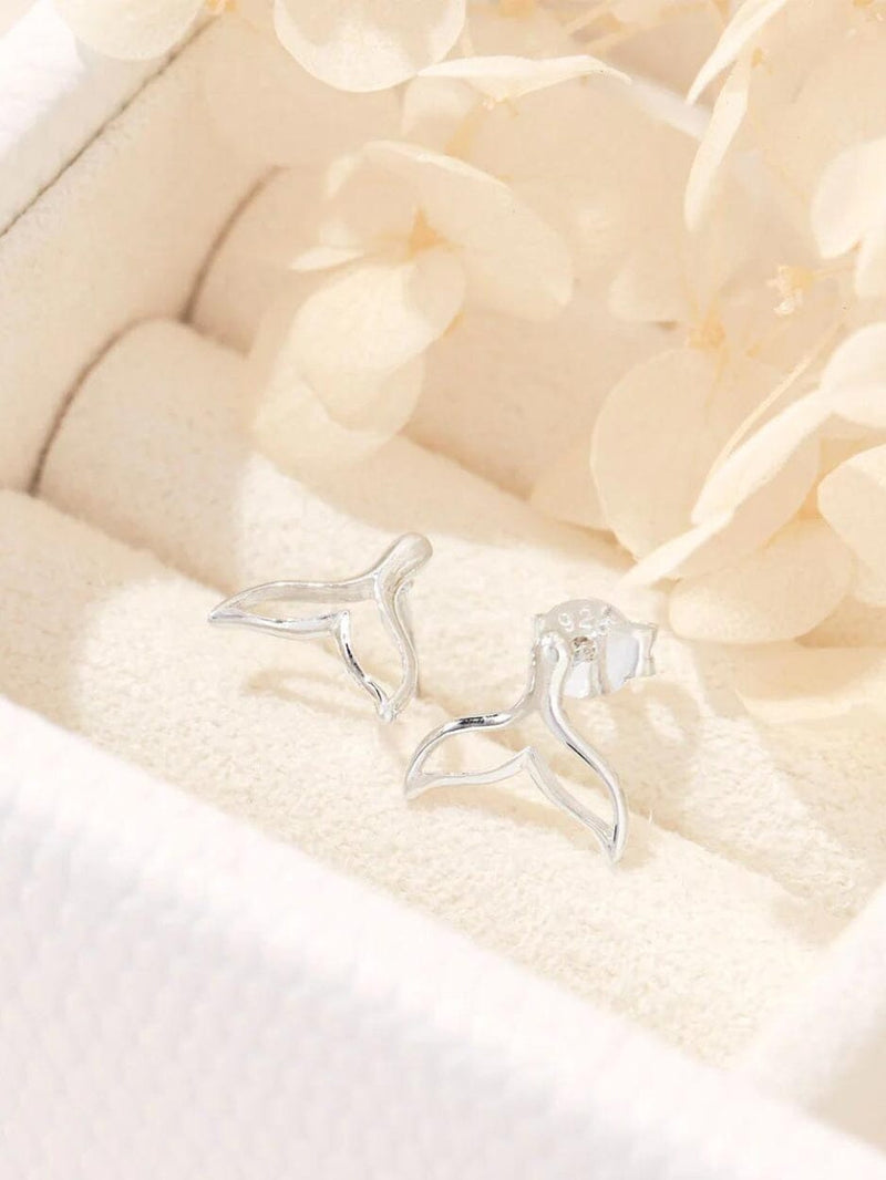 Minke Whale Tail Studs - Silver EARRINGS MIDSUMMER STAR 