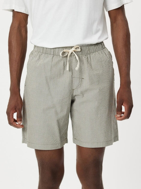 Seersucker Stripe Jam - Olive SHORTS RHYTHM 