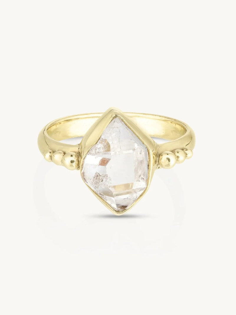 Herkimer Diamond Gold Ring RINGS TONIMAY 