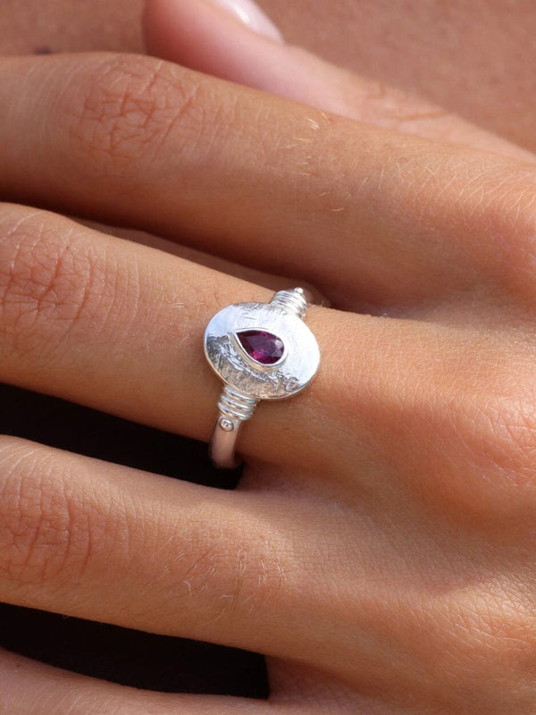 Esme Rhodolite Ring - Silver RINGS TONIMAY 