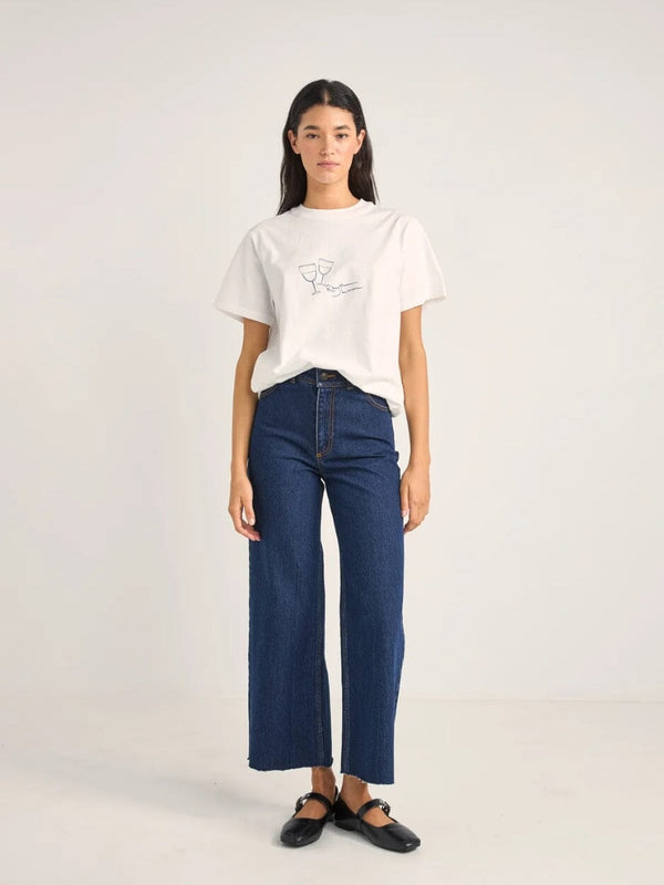 Vino Boyfriend Tee - White T-SHIRT RHYTHM 