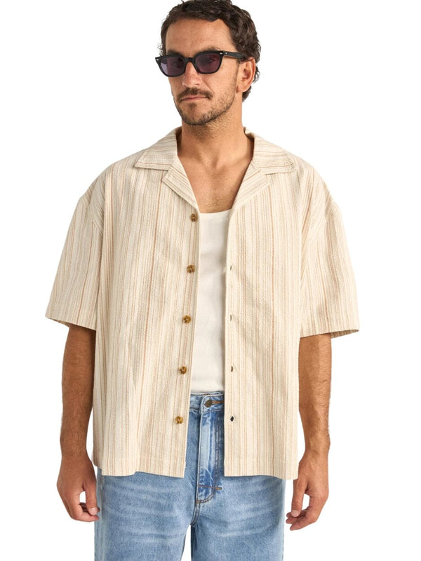 Benny Relaxed Stripe Ss Shirt - Cream BUTTON UP RHYTHM 