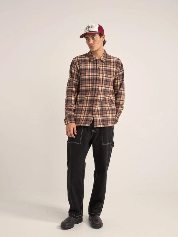 Albert Check LS Shirt - Almond JUMPER RHYTHM 