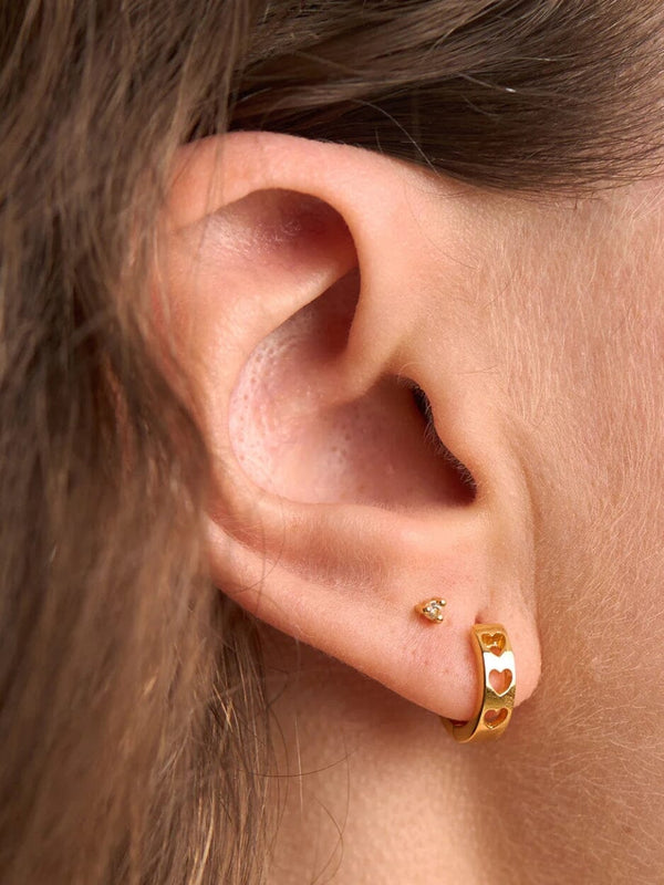 Heartfelt Gold Huggies EARRINGS MIDSUMMER STAR 