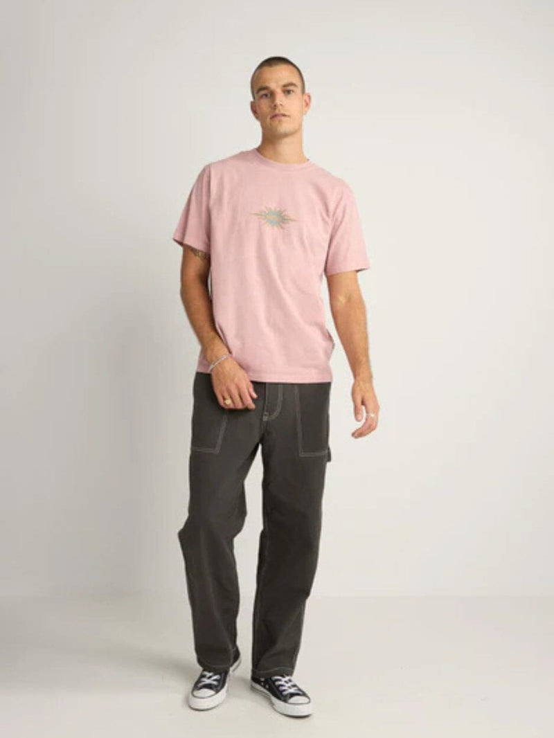 Flame Printed Vintage Ss T Shirt - Mauve T-SHIRT RHYTHM 