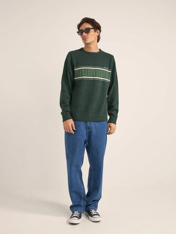 Mohair Stripe Knit - Dark Green JUMPER RHYTHM 