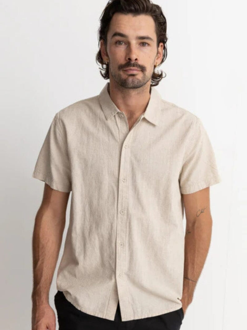 Classic Linen Ss Shirt - Sand BUTTON UP RHYTHM 