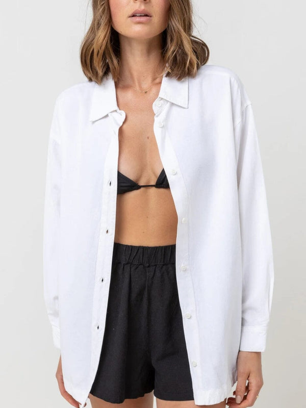 Classic Oversized Shirt - White TOP RHYTHM 