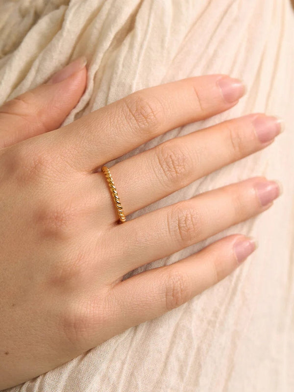 Rope Twist Ring Band - Gold RINGS MIDSUMMER STAR 