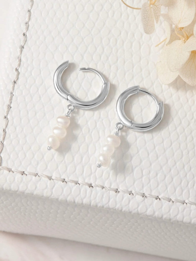 Triple Drop Pearl Huggies EARRINGS MIDSUMMER STAR 