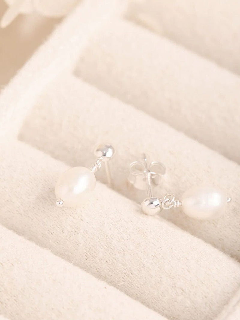 Pearl Drop Studs - Silver EARRINGS MIDSUMMER STAR 