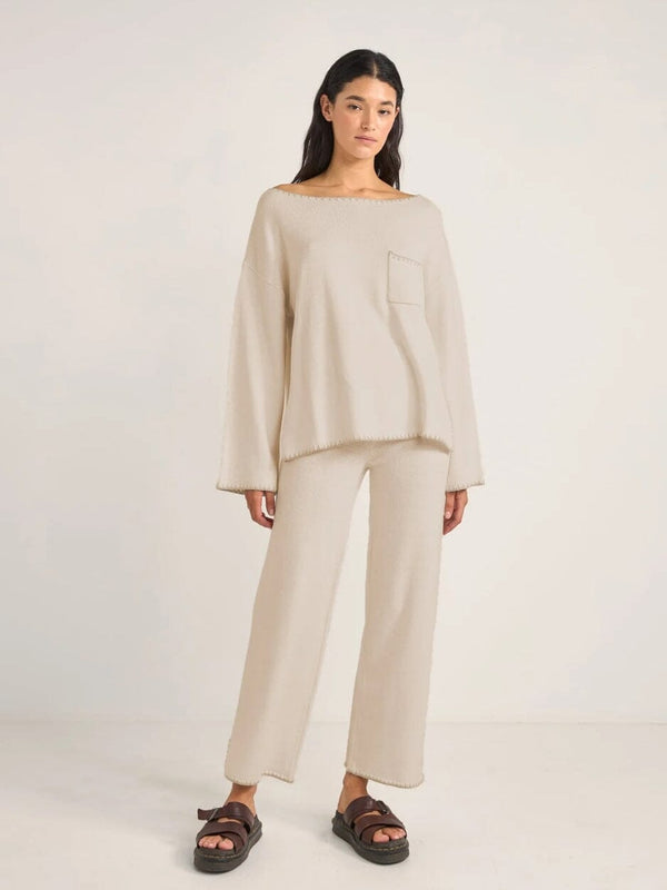 Bondi Knit Straight Leg Pant - Natural PANTS RHYTHM 
