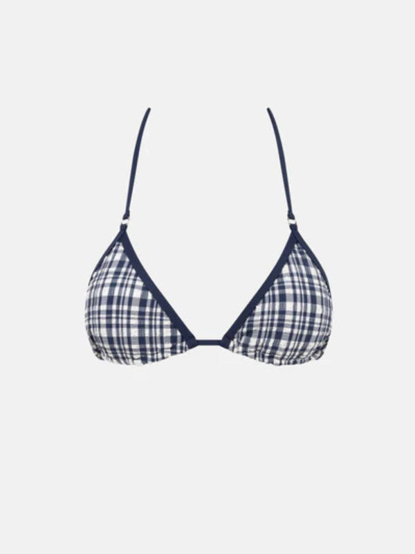 London Check Slide Tri Top - Navy SWIM TOP RHYTHM 