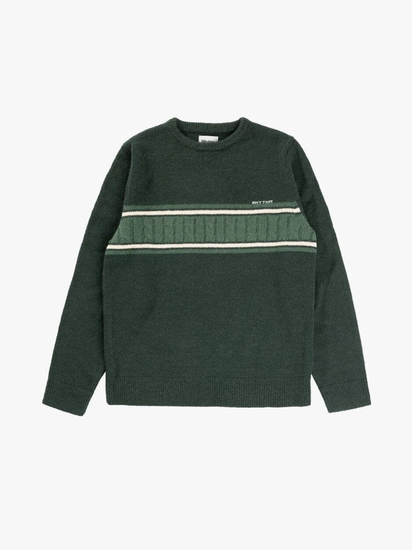 Mohair Stripe Knit - Dark Green JUMPER RHYTHM 