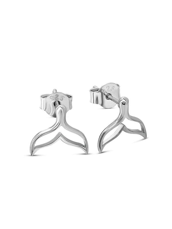 Minke Whale Tail Studs - Silver EARRINGS MIDSUMMER STAR 