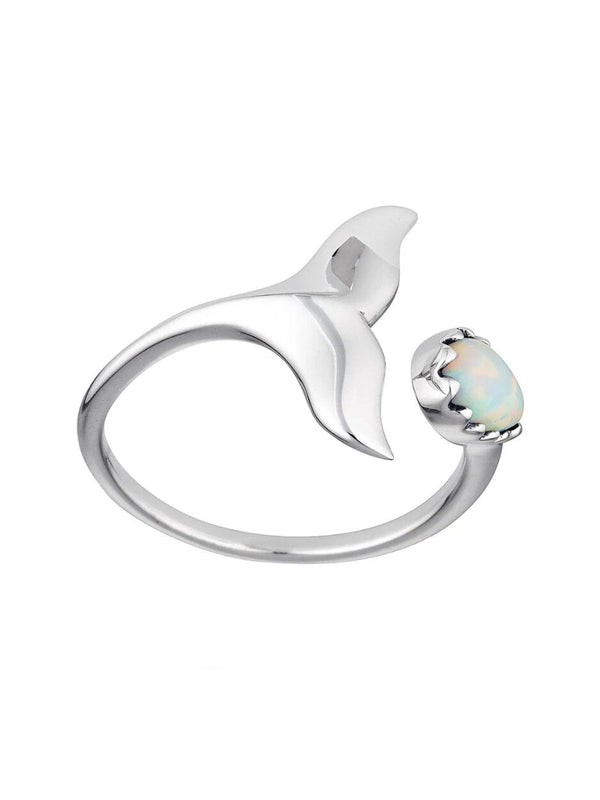 Whale Tail Opal Ring - Silver RINGS MIDSUMMER STAR 