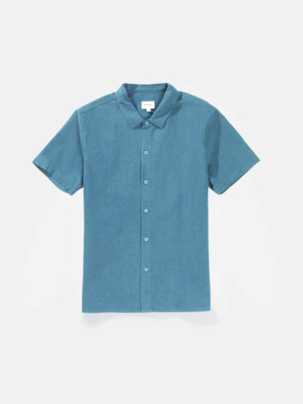 Classic Linen Ss Shirt - Mineral Blue BUTTON UP RHYTHM 