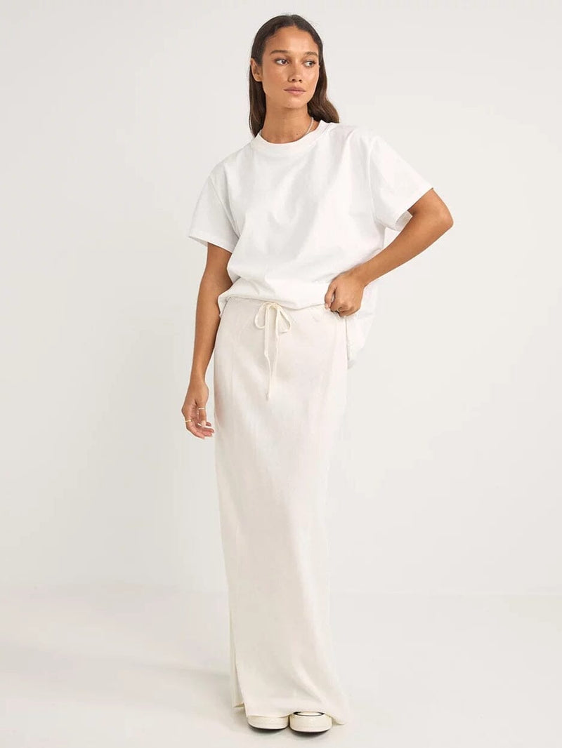 Bias Cut Maxi Skirt - White SKIRTS RHYTHM 