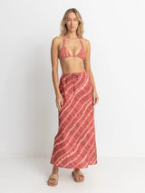 Sahara Tie Dye Bias Cut Maxi Skirt - Red SKIRTS RHYTHM 