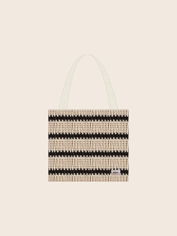 Sol Stripe Crochet Tote Bag - Black TOTE BAG RHYTHM 