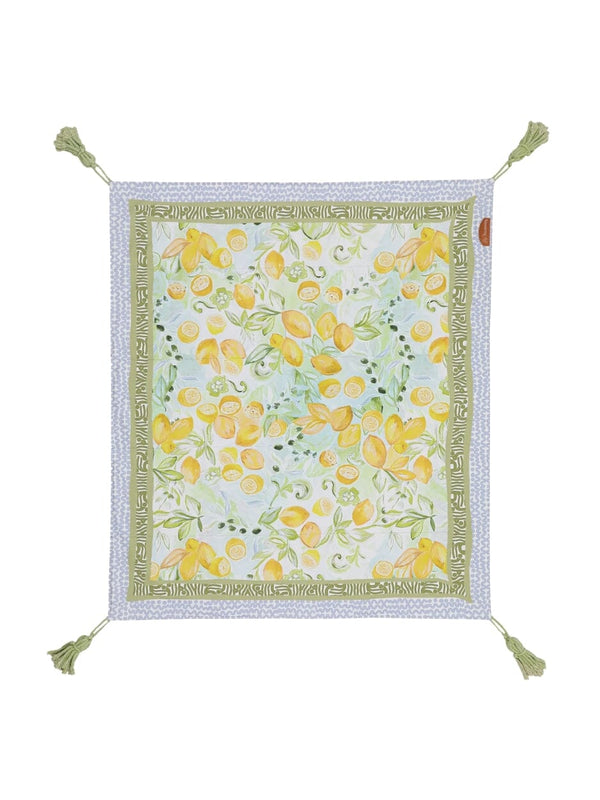 Le Lemon Picnic Rug - Olive PICNIC BLANKETS WANDERING FOLK 