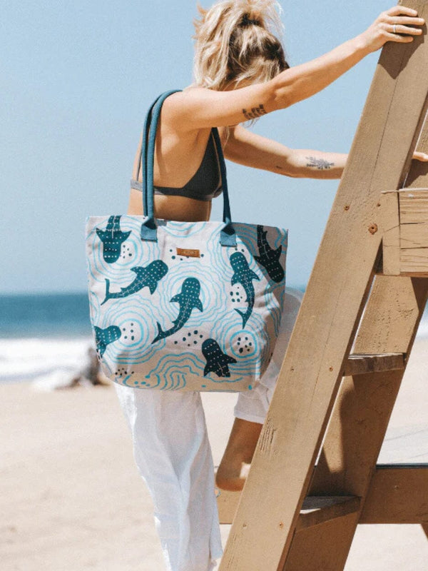 Shark Ripples Beach Tote TOTE BAG SAND CLOUD 