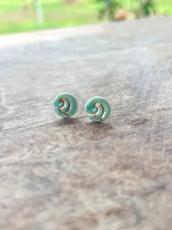 Porcelain Stud Earrings - Wave EARRINGS FAIRE 