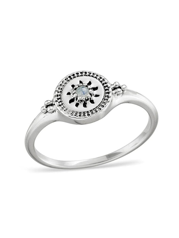 Solstice Rainbow Moonstone Signet Ring RINGS MIDSUMMER STAR 