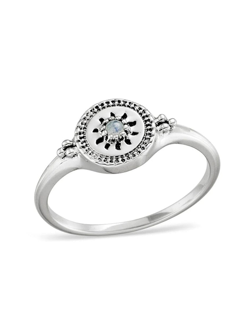 Solstice Rainbow Moonstone Signet Ring RINGS MIDSUMMER STAR 
