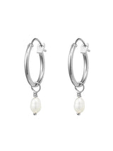 Dainty Pearl Hoops - Silver EARRINGS MIDSUMMER STAR 