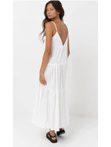 Classic Tiered Midi Dress - White DRESSES RHYTHM 