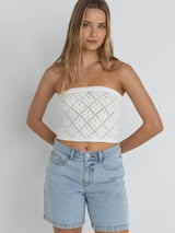Islander Strapless Knit Top - White TOP RHYTHM 
