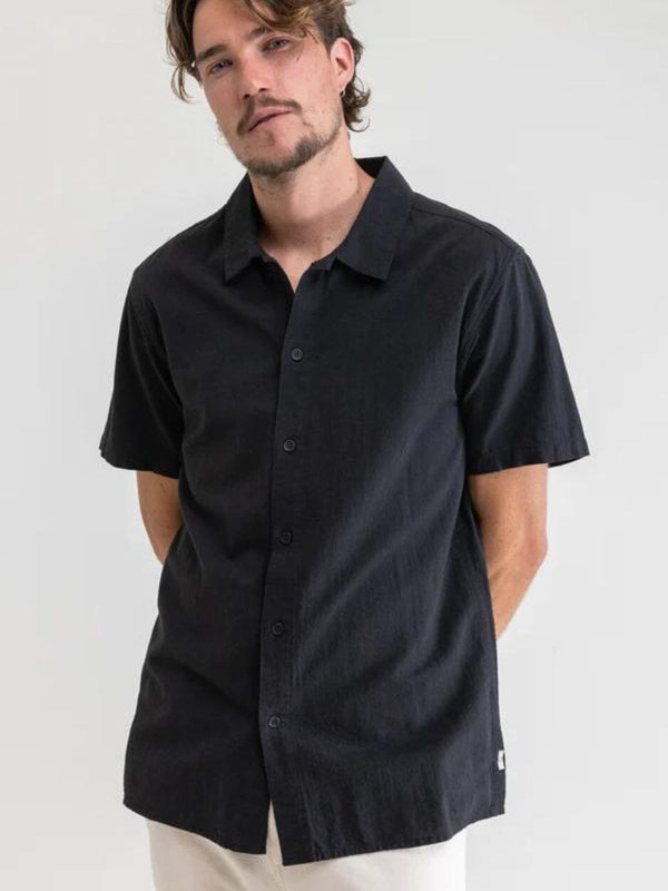 Classic Linen SS Shirt - Vintage Black BUTTON UP RHYTHM 