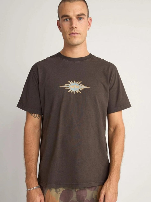 Flame Printed Vintage Ss T Shirt - Black T-SHIRT RHYTHM 