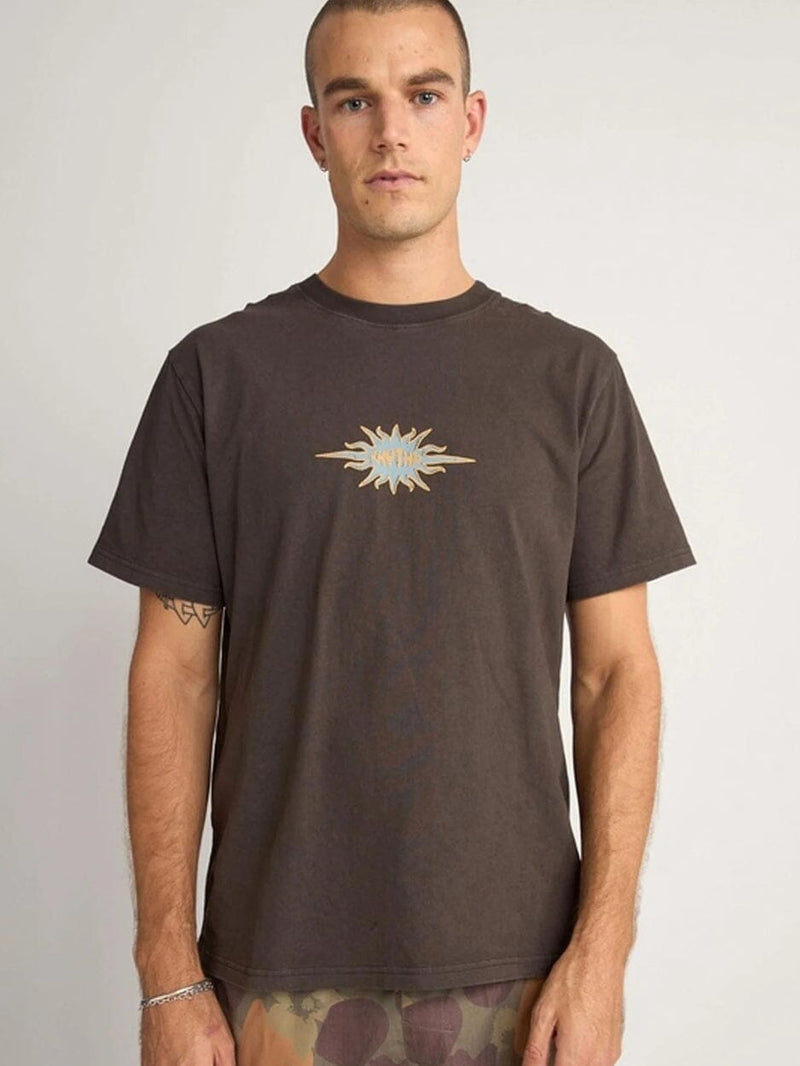 Flame Printed Vintage Ss T Shirt - Black T-SHIRT RHYTHM 