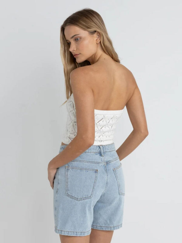 Islander Strapless Knit Top - White TOP RHYTHM 