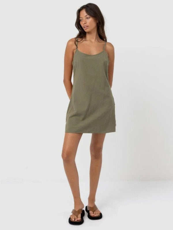 Classic Slip Dress - Olive DRESSES RHYTHM 