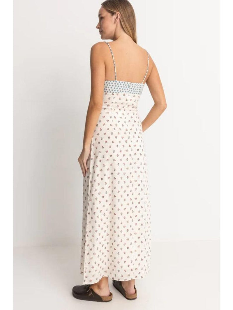 Harlow Floral Gathered Maxi Dress - Natural DRESSES RHYTHM 