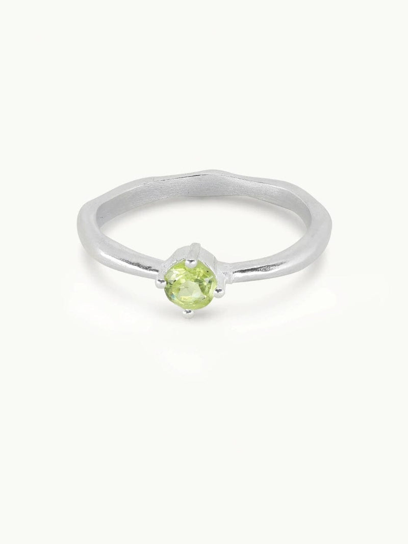 August Peridot Silver Birthstone Ring RINGS TONIMAY 