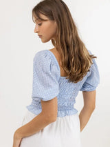 Maisy Check Smocked - Top Blue TOP RHYTHM 